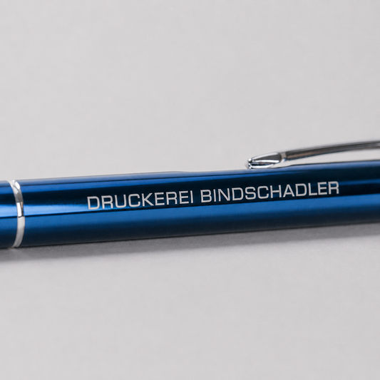 PREMIUM: Metall-Kugelschreiber glänzend mit einseitiger Lasergravur ab 25 Stk.