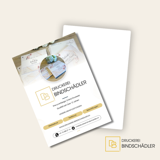 Flyer DIN A8 hoch (5,2 cm x 7,4 cm), einseitig bedruckt
